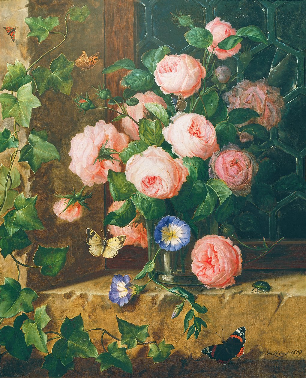 blommigt stilleben av Josef Lauer