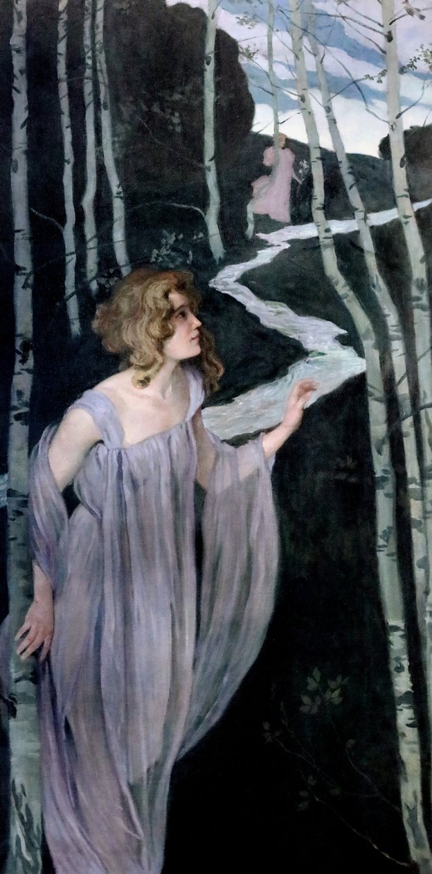 Tomte vid bäcken, 1888-1889. av Josef Maria Auchentaller