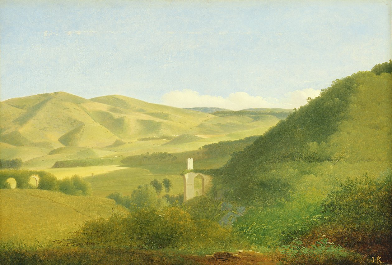 En dal på landsbygden, ca 1811 (wc på papper på kartong) av Joseph August Knip