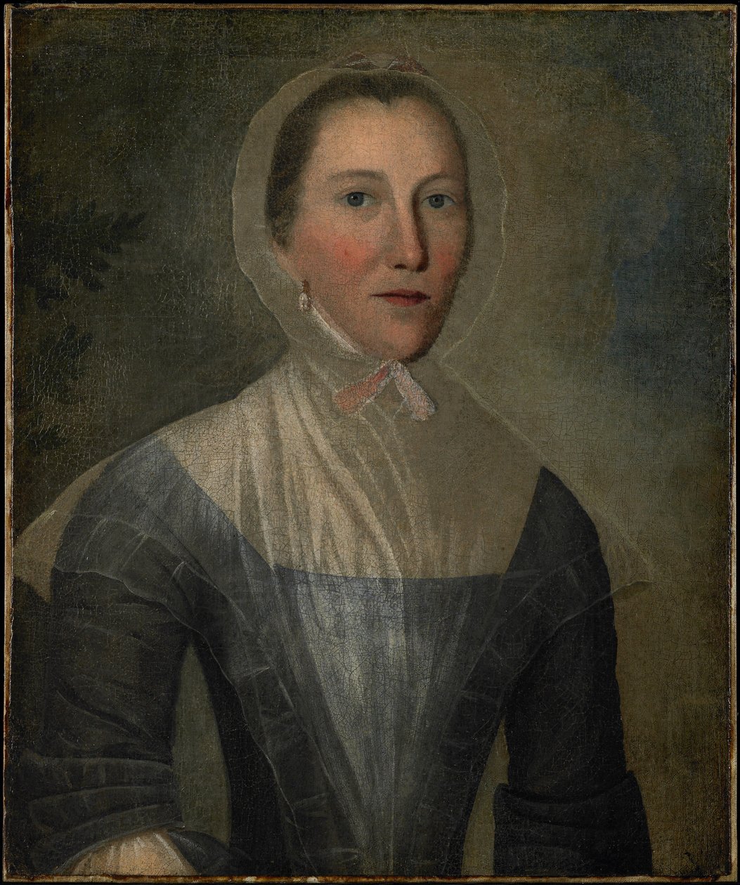 Porträtt av Mary Crosswell, 1763 (oljetyp på tyg) av Joseph Badger