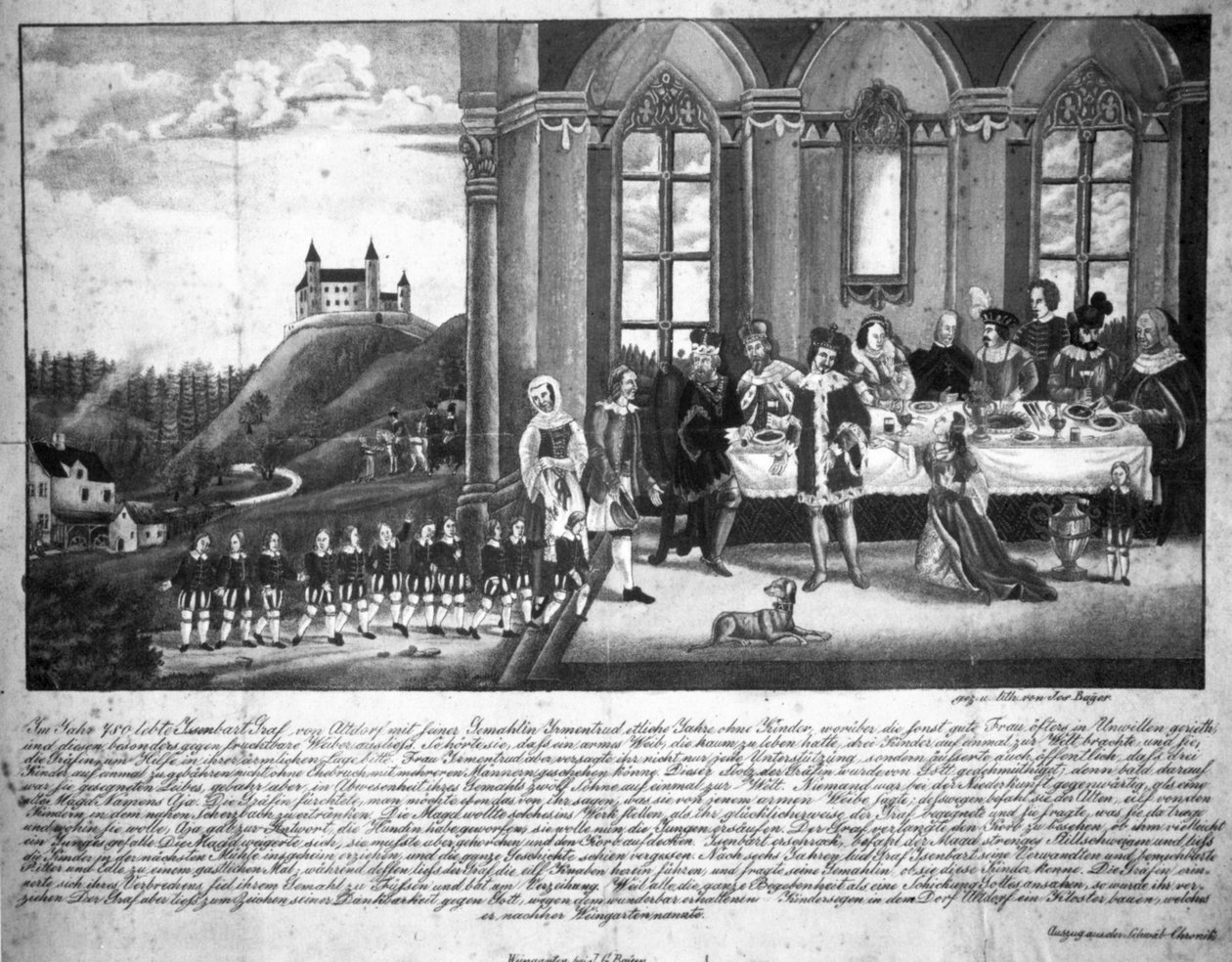 Welfensage kopparstick av Joseph Bayer