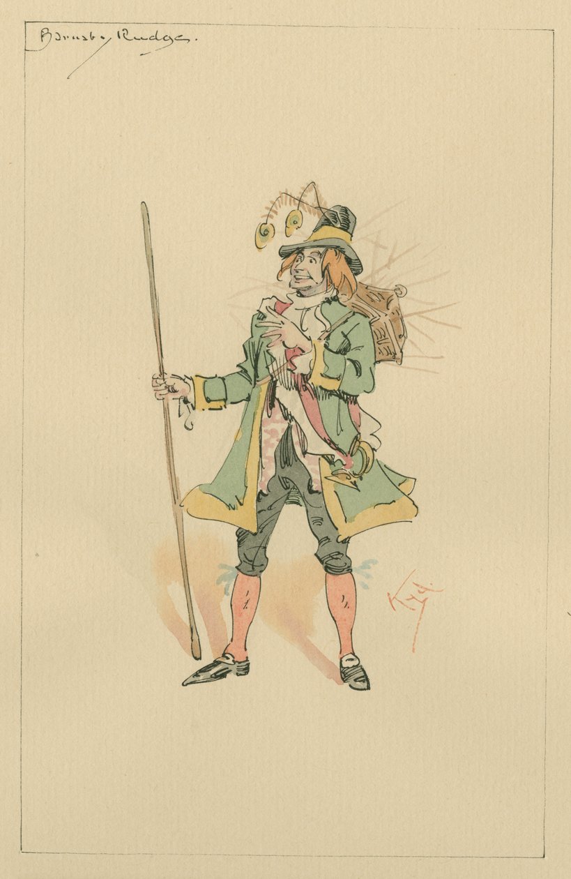 Barnaby Rudge, ca 1920-talet (penna och bläck med wc på papper) av Joseph Clayton Clarke