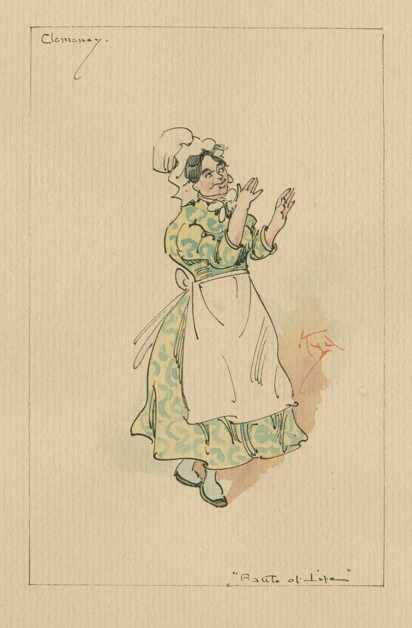 Clemency - The Battle of Life, ca 1920-talet (penna och bläck med wc på papper) av Joseph Clayton Clarke