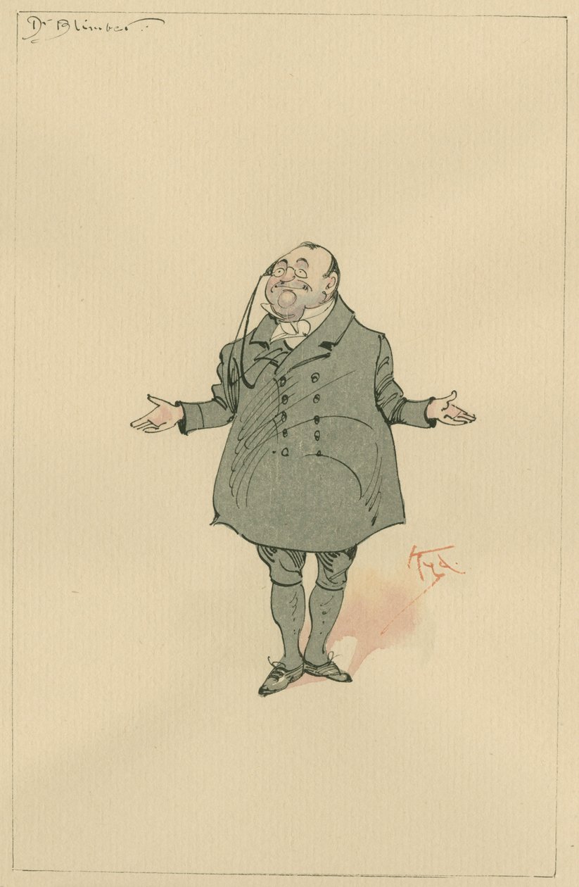 Dr Blimber, ca 1920-talet (penna och bläck med wc på papper) av Joseph Clayton Clarke