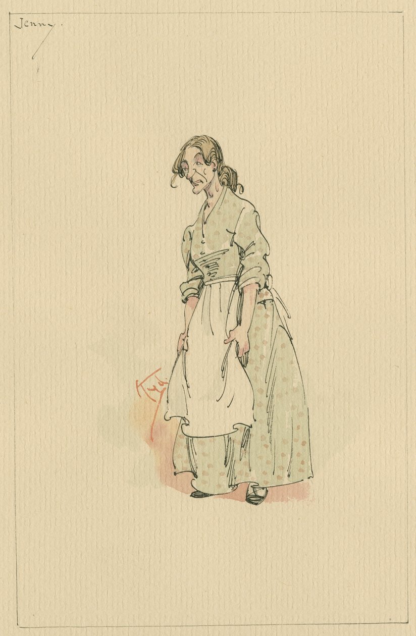 Jenny, ca 1920-talet (penna och bläck med wc på papper) av Joseph Clayton Clarke