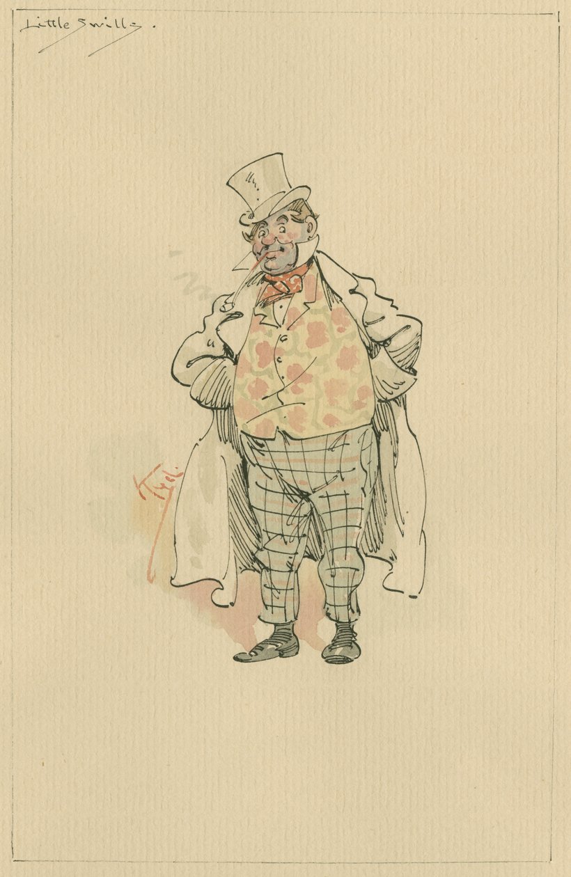 Little Swills, c.1920-talet (penna och bläck med wc på papper) av Joseph Clayton Clarke