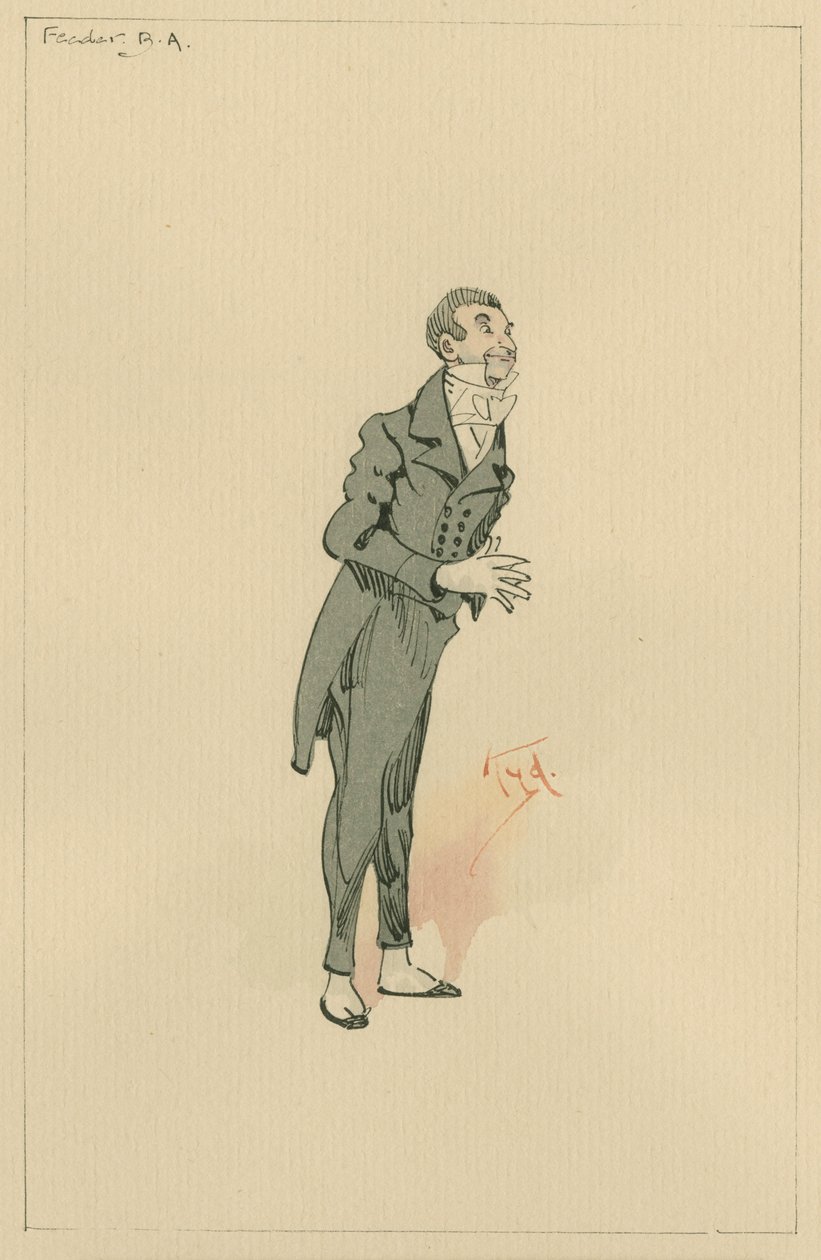 Mr B. A. Feeder, omkring 1920-talet (penna och bläck med wc på papper) av Joseph Clayton Clarke