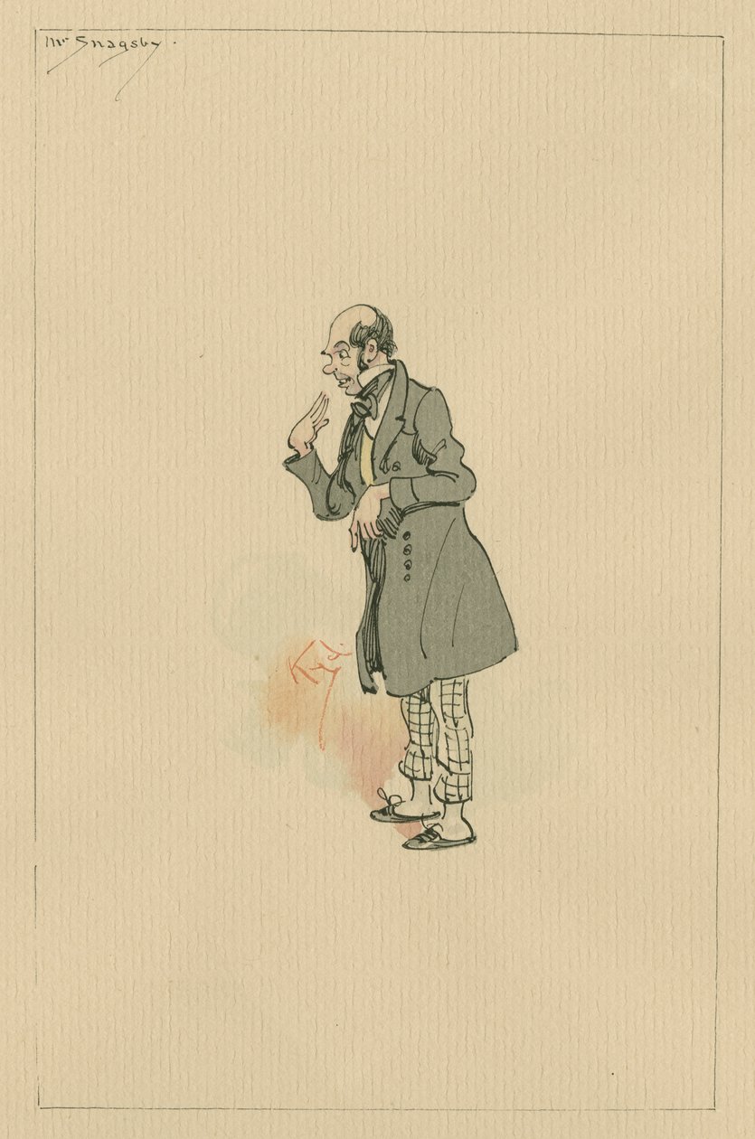 Mr Snagsby, ca 1920-talet (penna och bläck med wc på papper) av Joseph Clayton Clarke