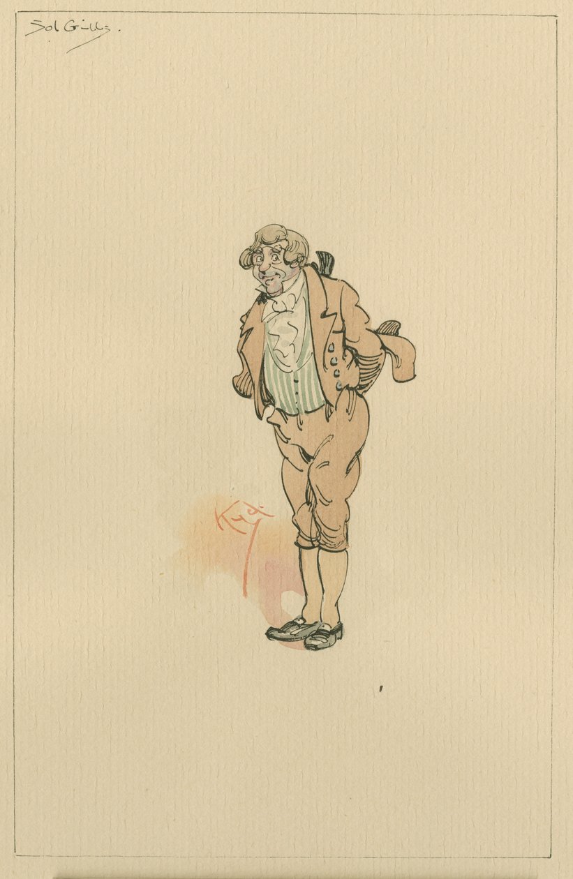 Solomon Gills, eller farbror Sol, ca 1920-talet (penna och bläck med wc på papper) av Joseph Clayton Clarke