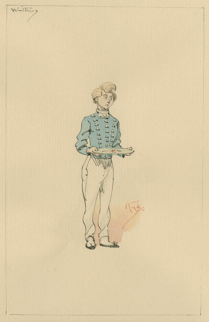 Manke, ca 1920-talet (penna och bläck med wc på papper) av Joseph Clayton Clarke