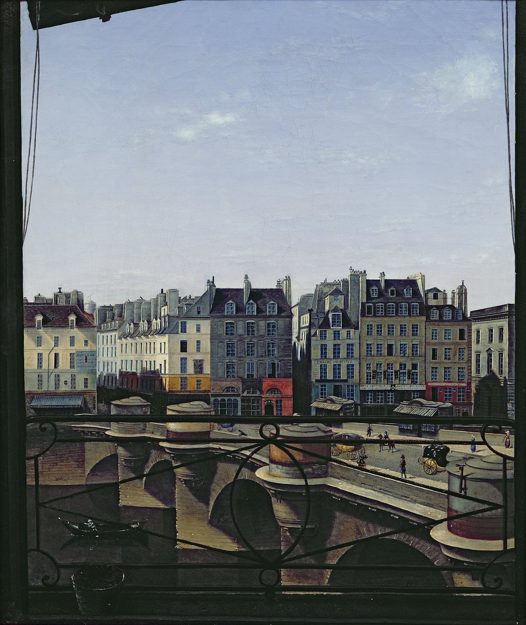 Utsikt över Pont Neuf, ca 1845 av Joseph Eusebie Prevot