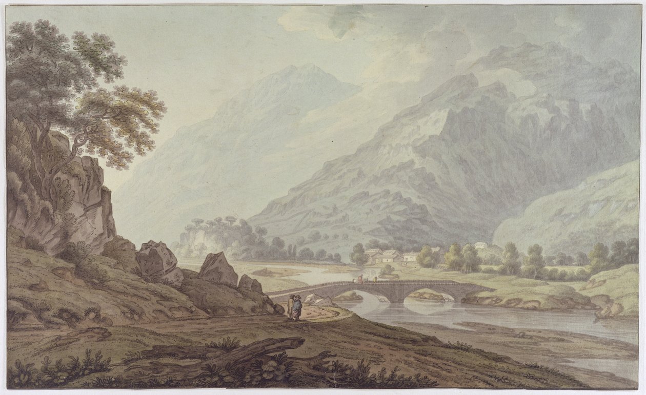 The Grange of Borrodale (penna och bläck med wc över grafit på vävt papper) av Joseph Farington