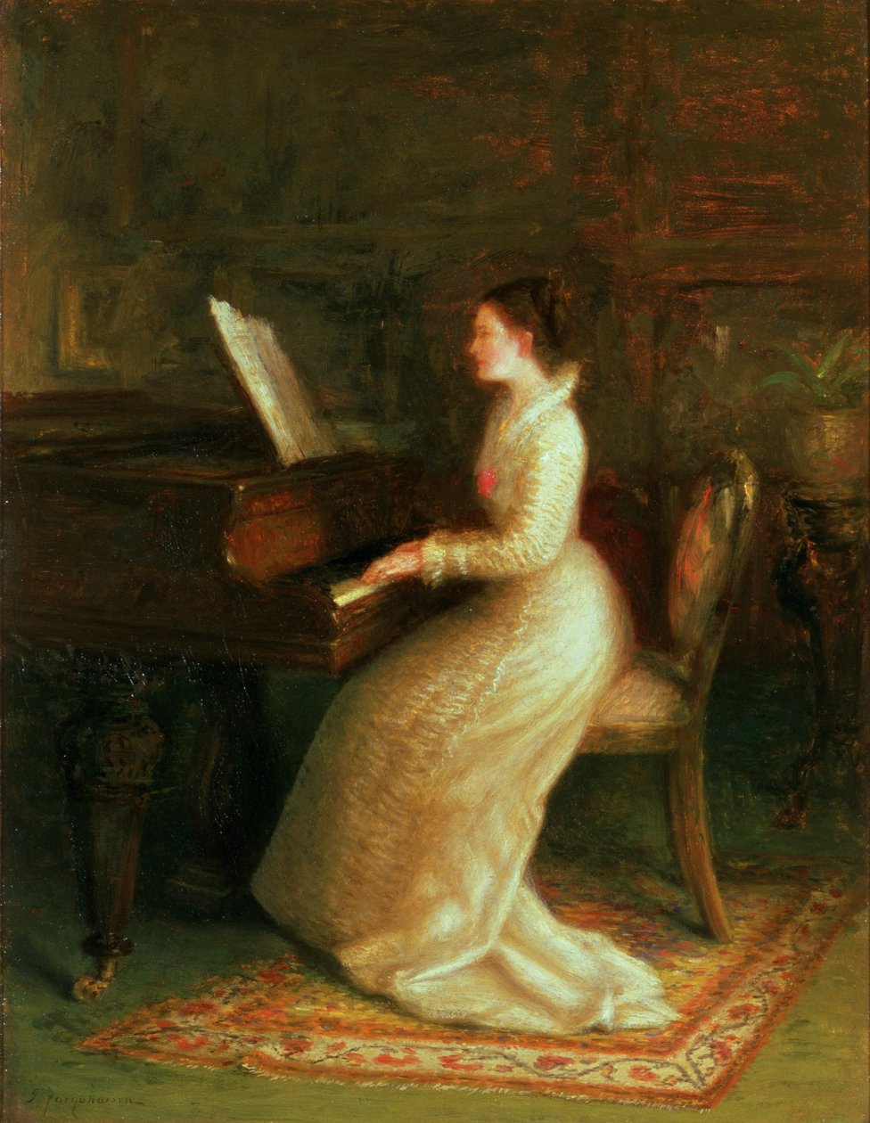 Dam vid pianot av Joseph Farquharson