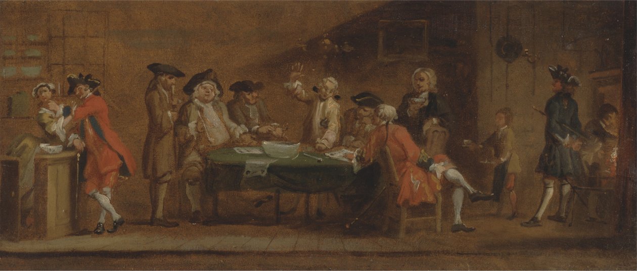 Figures in a Tavern or Coffee House av Joseph Highmore