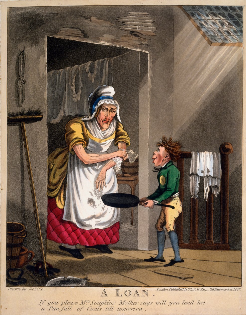 Ett lån, 1827 (handfärgad gravyr) av Joseph Lisle