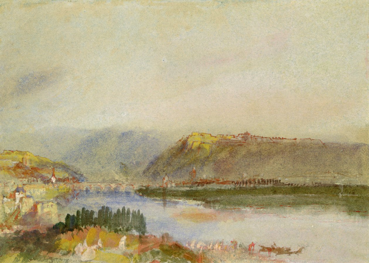 Givet från norr, ca 1839 (gouache och wc) av Joseph Mallord William Turner