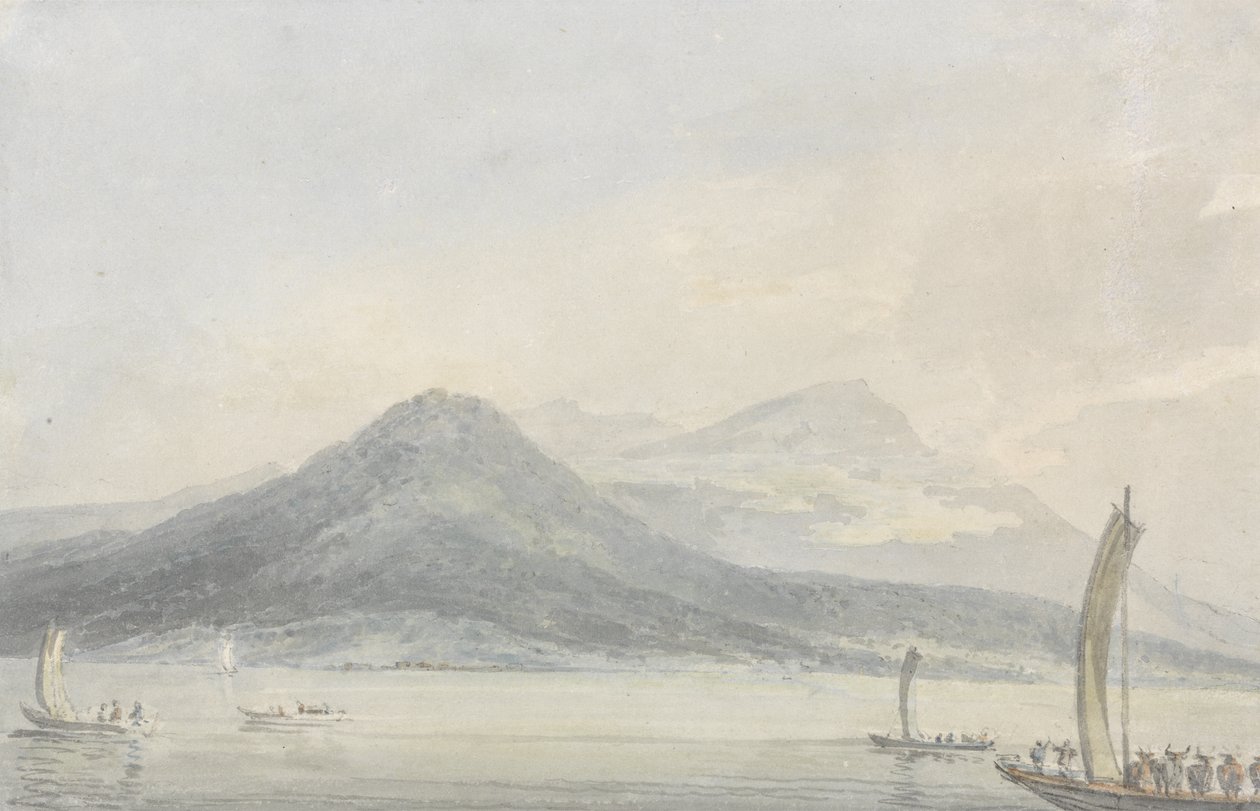 Lago Maggiore från Isola Borromena, ca 1795 (wc över grafit på papper) av Joseph Mallord William Turner
