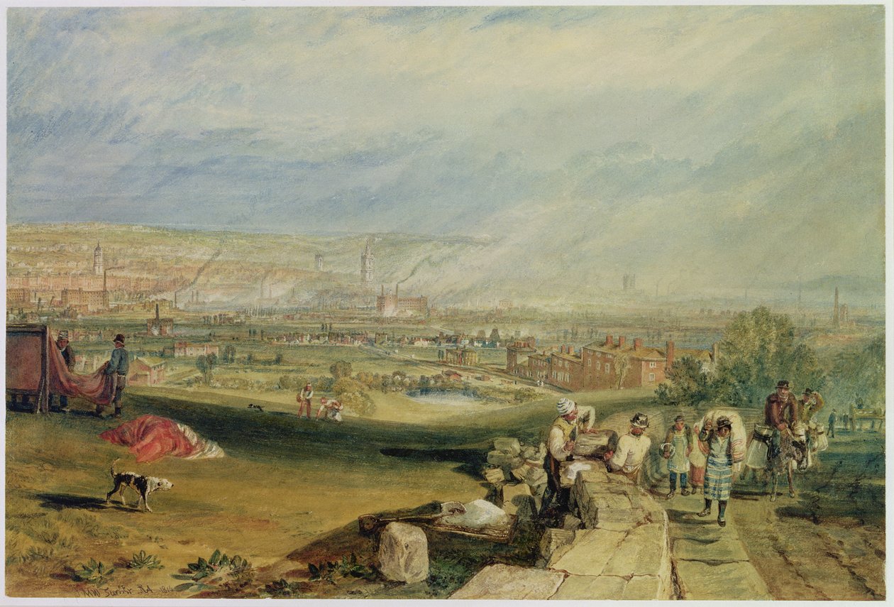Leeds (wc på vävt papper) av Joseph Mallord William Turner
