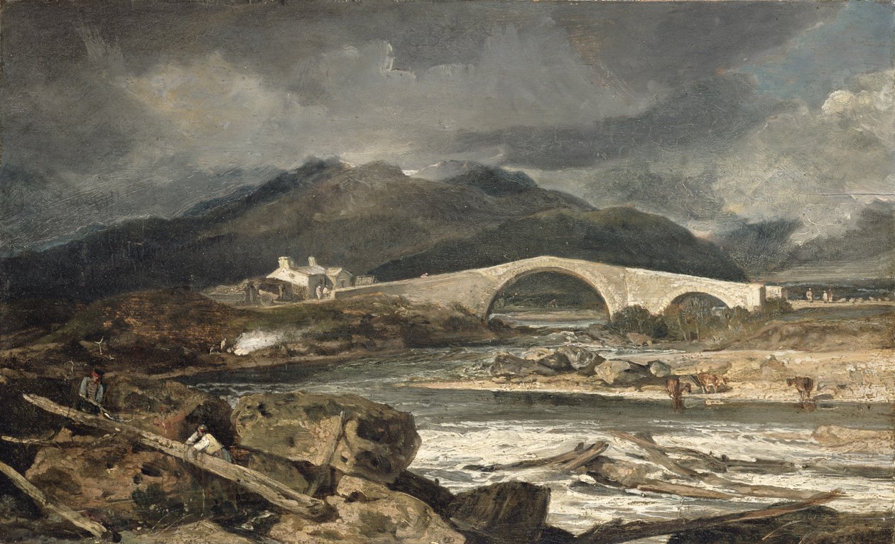 Tummel Bridge, Perthshire, ca. 1801-03 swed av Joseph Mallord William Turner