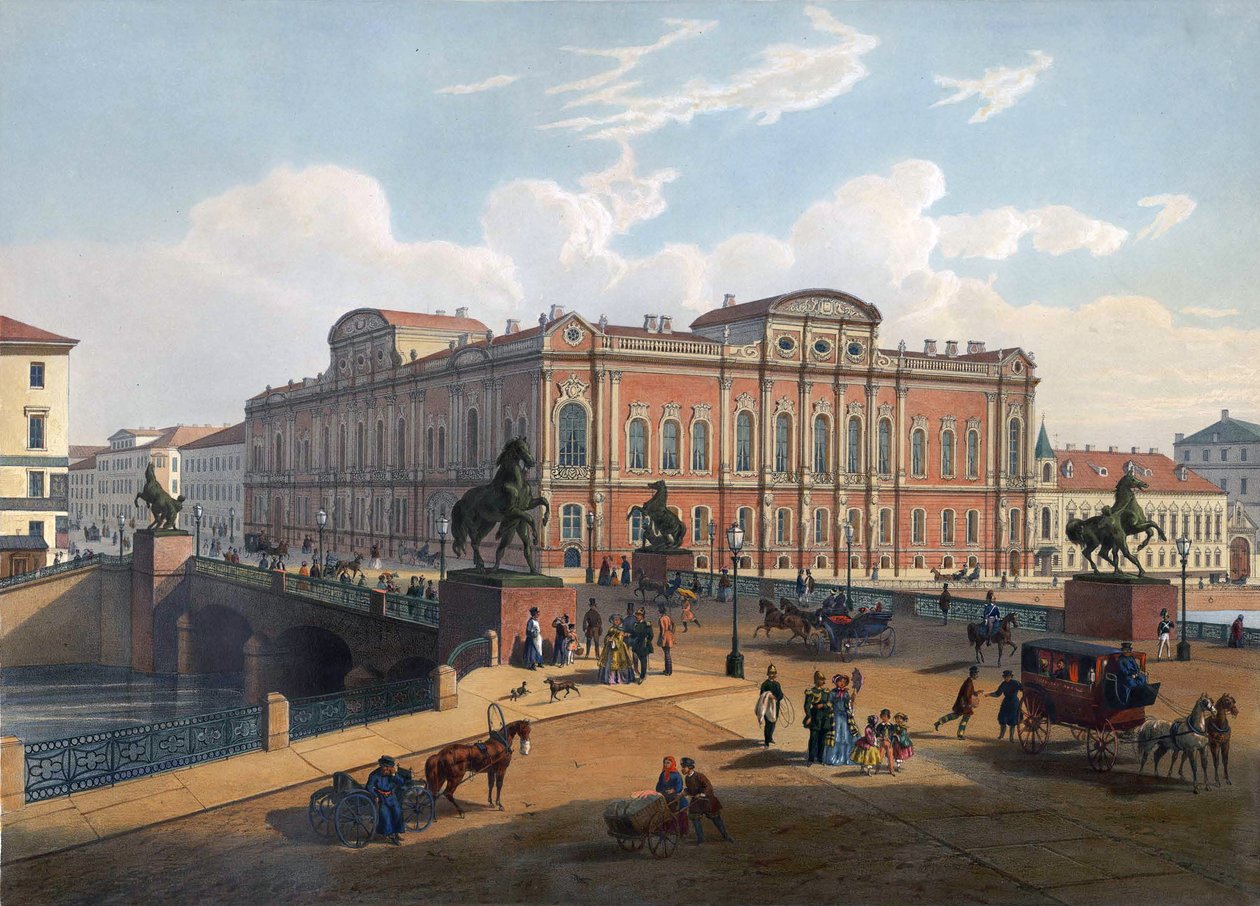 Palace and Anichkov Bridge St. Petersburg av Joseph Maria Charlemagne Baudet