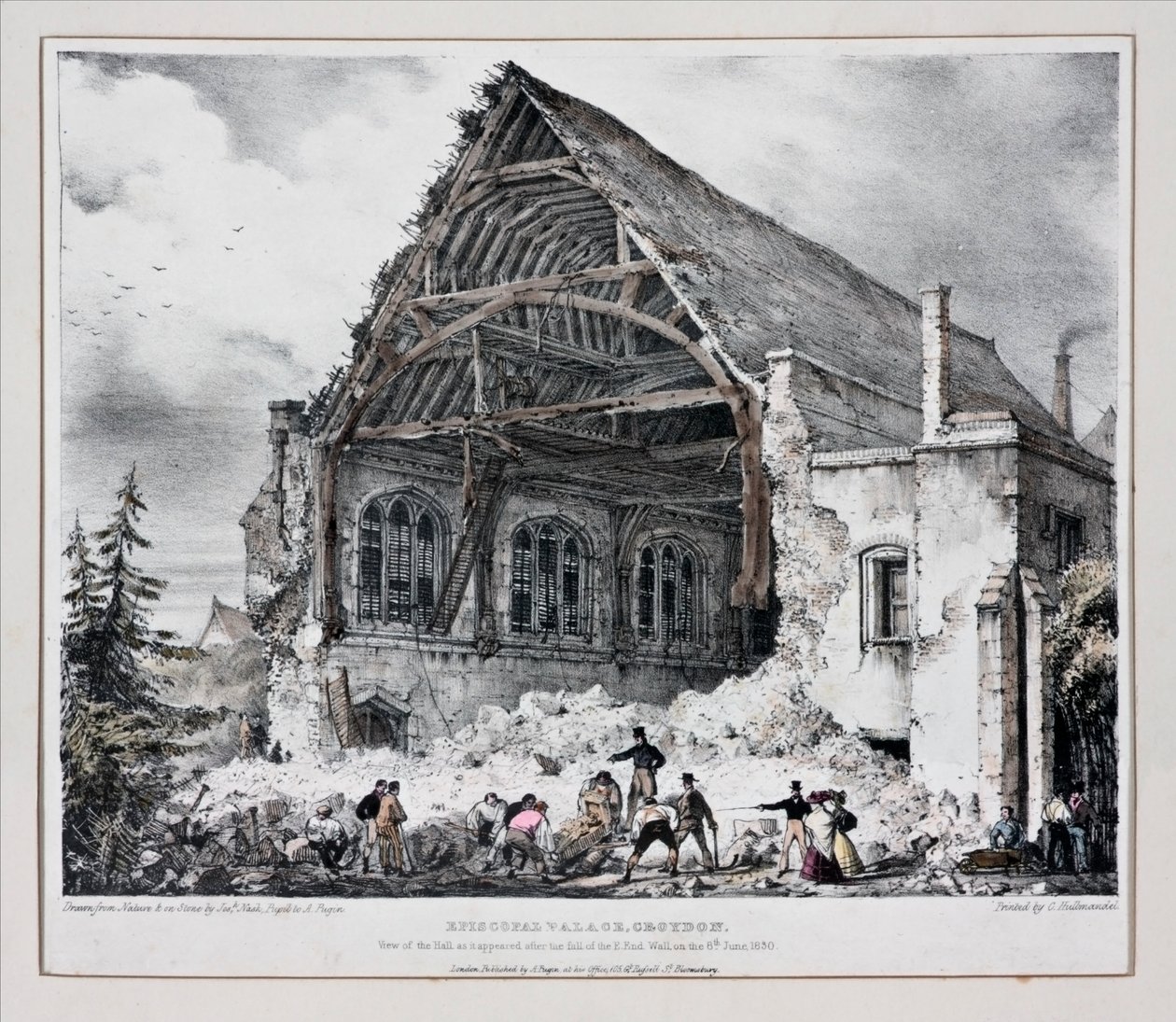 Episcopal Palace, Croydon, ca 1830 (tryck) av Joseph Nash
