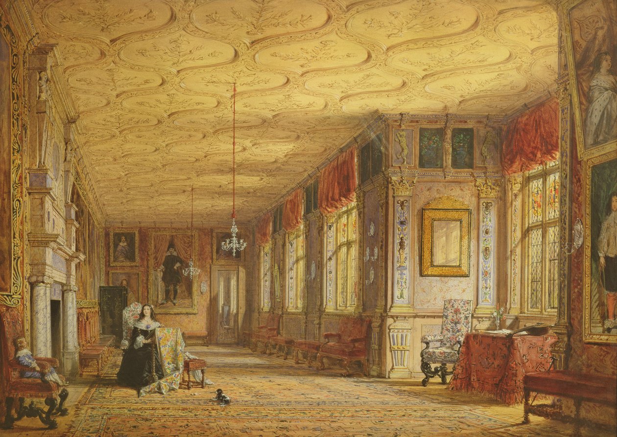 The Cartoon Gallery at Knole, 1841 av Joseph Nash