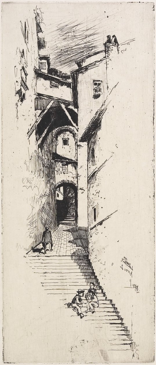 Street of Stairs, Siena, 1883 av Joseph Pennell
