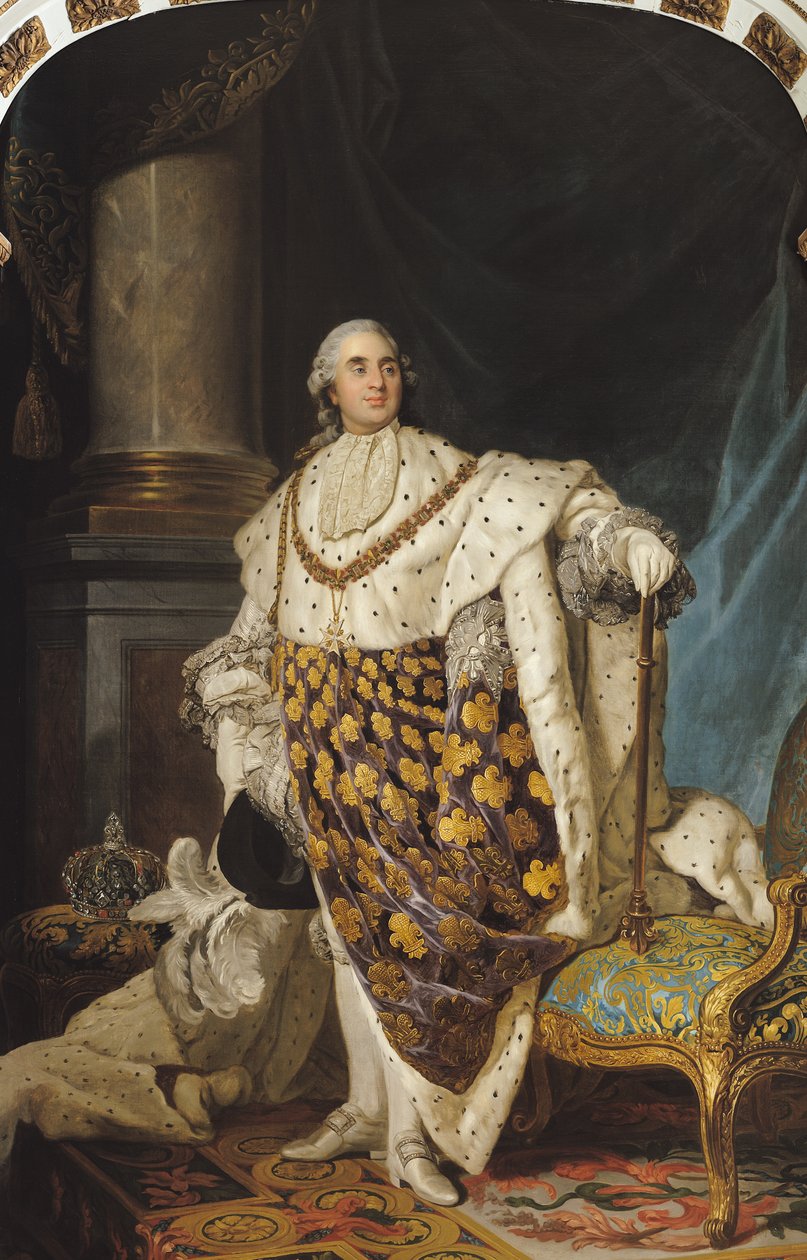 Ludvig XVI (1754-93) i kröningsdräkt, efter 1774 av Joseph Siffred Duplessis