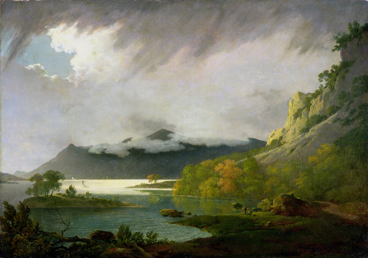 Derwent Water with Skiddaw in the Distance, c.1795-6 av Joseph Wright of Derby