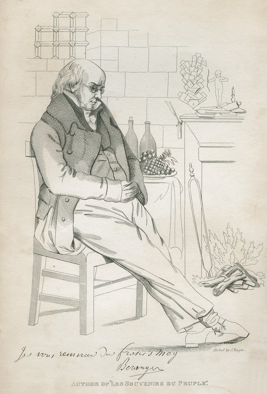 Pierre-Jean de Beranger (1780-1857) av Joseph Yeager