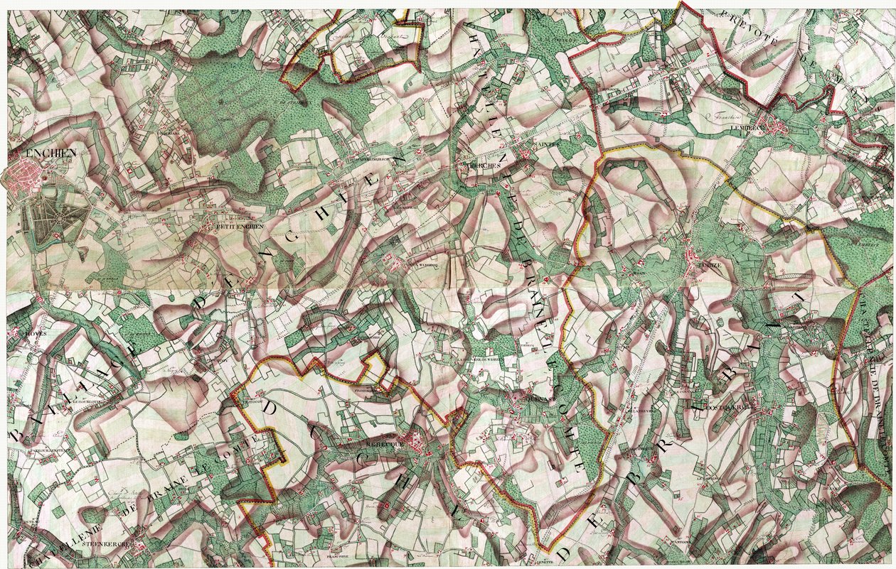 Map of Enghien, Belgium av Joseph de Ferraris
