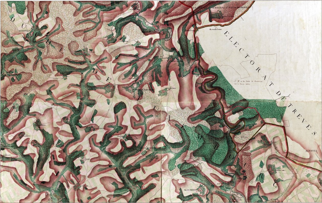 Map of Waxweiller - Waxweiler av Joseph de Ferraris