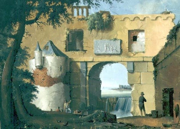 Ruiner i ett italienskt landskap av Joseph August Knip