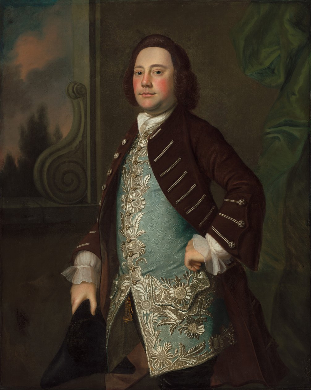 Porträtt av en gentleman, ca. 1760. av Joseph Blackburn