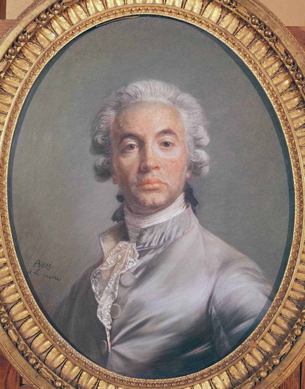 Självporträtt (pastell på blått papper) av Joseph Boze