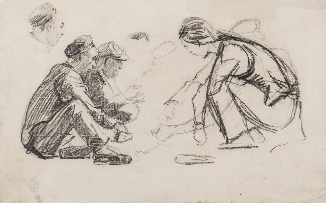 Sittande figurer av Joseph Crawhall