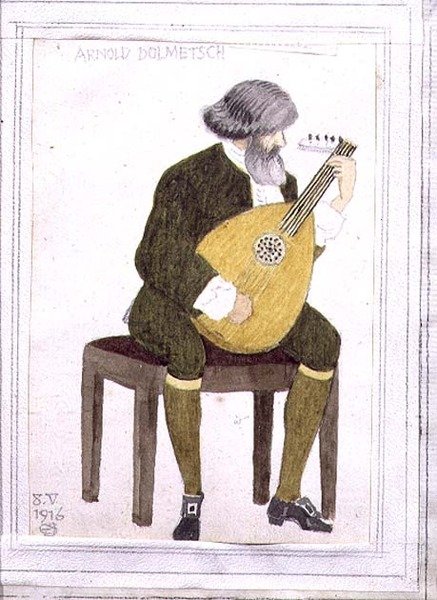 Porträtt av Arnold Dolmetsch av Joseph Edward Southall