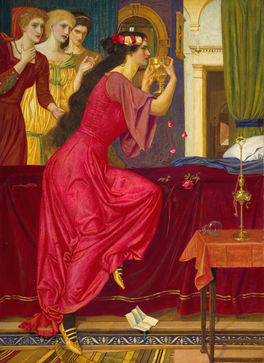 Sigismonda dricker giftet, c1897. av Joseph Edward Southall