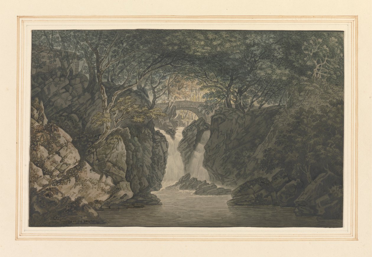 Nedre vattenfallet Rydal av Joseph Farington