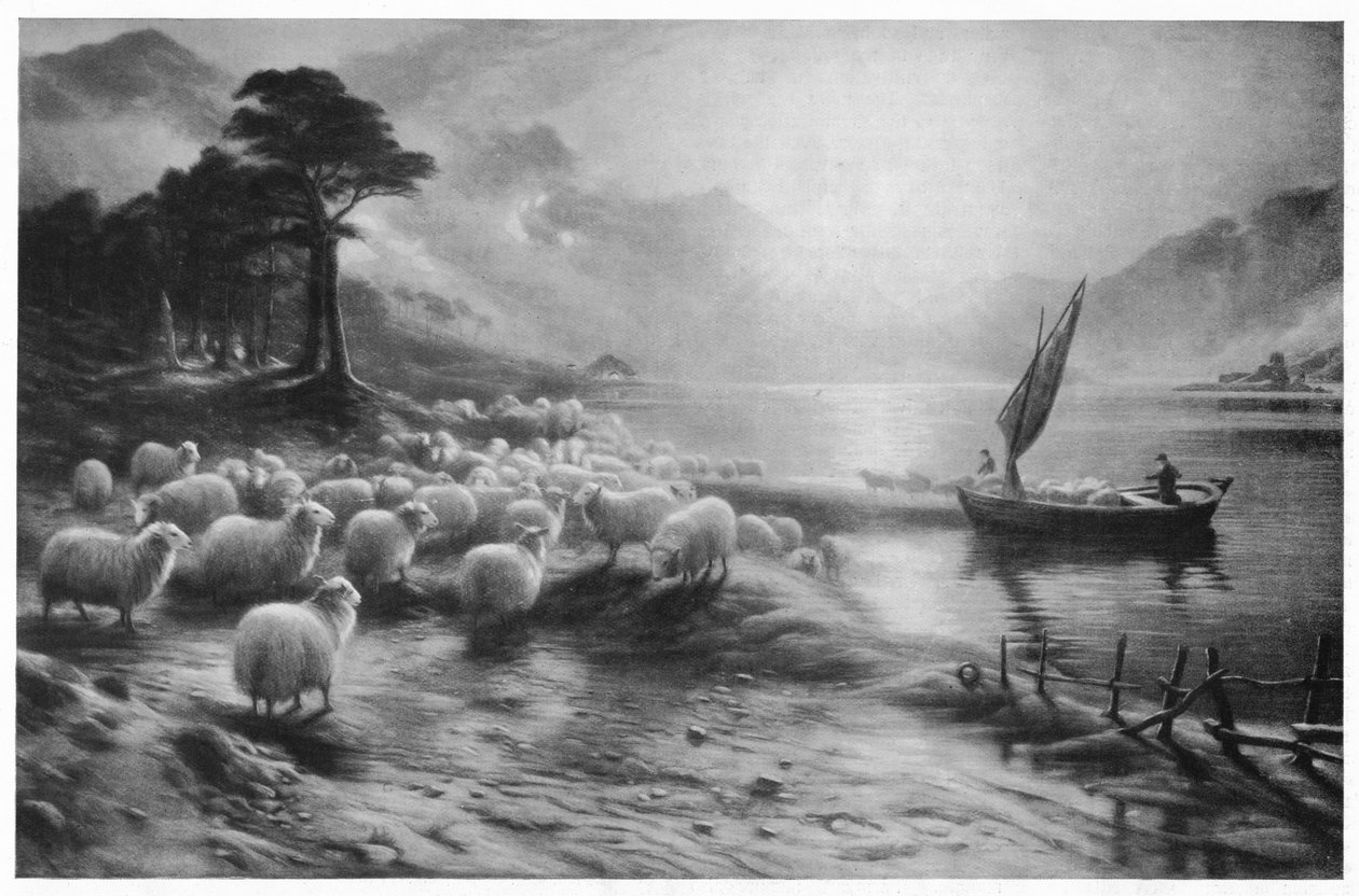 Färjan på sjön, c1890, 1911 av Joseph Farquharson