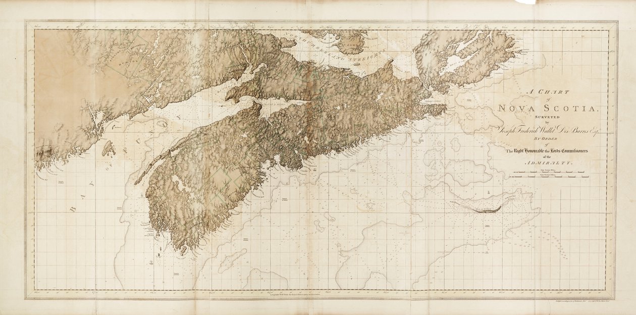 En karta över Nova Scotia av Joseph Frederick Wallet DesBarres