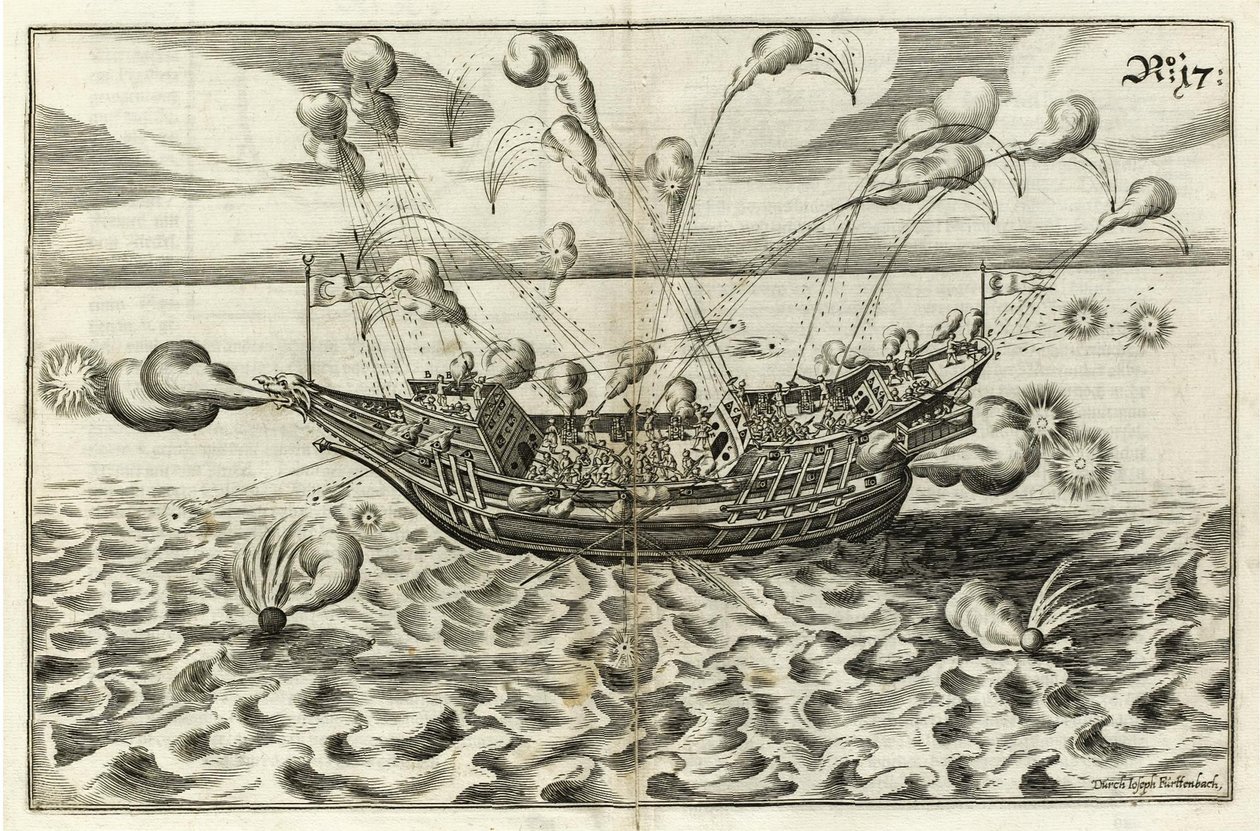 Illustration från Naval Architecture von J. Furttenbach av Joseph Furttenbach