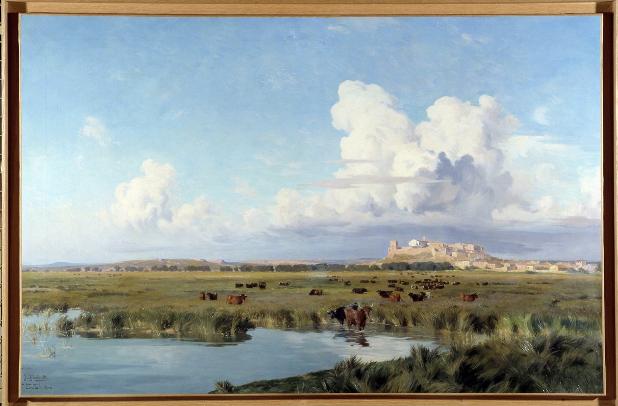 Landskapet i Camargue (olja på duk) av Joseph Garibaldi