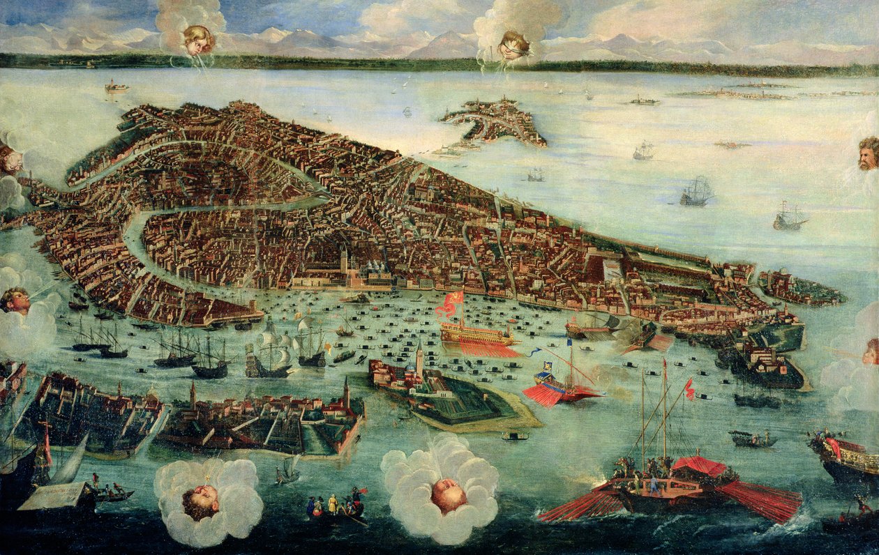 Fågelperspektiv över Venedig av Joseph Heintz der Jüngere