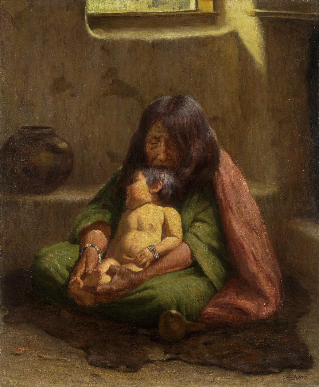 Indisk mor och barn av Joseph Henry Sharp