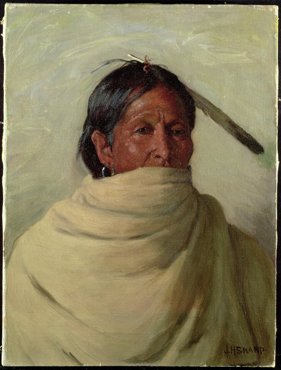 Standing-Deer-Taos (olja på duk) av Joseph Henry Sharp