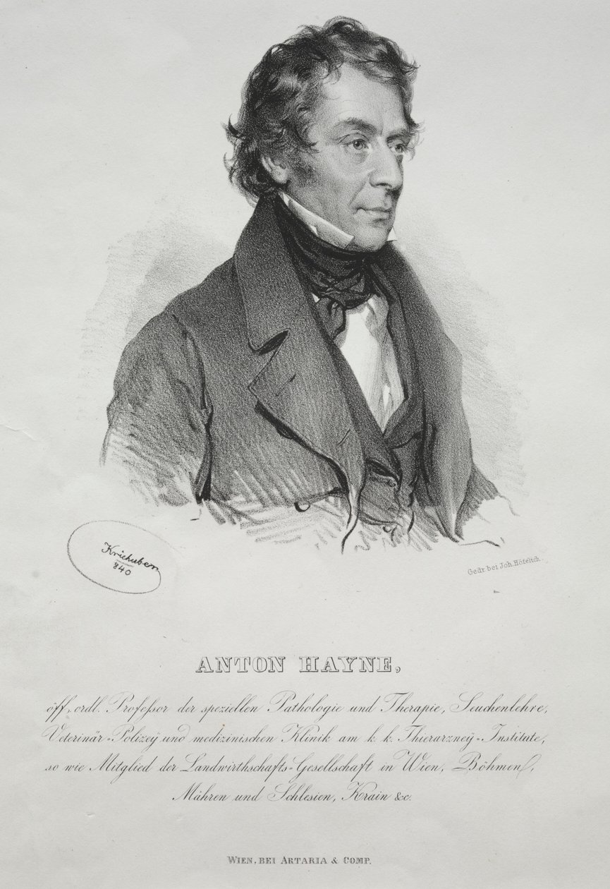 Porträtt av Dr Anton Hayne, 1840. av Joseph Kriehuber