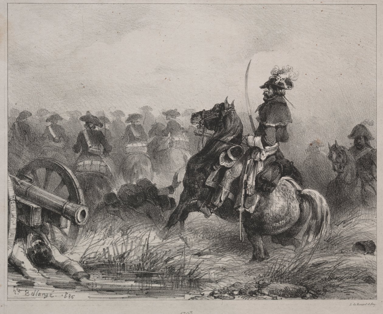 Kavalleri scen av Joseph Louis Hippolyte Bellange