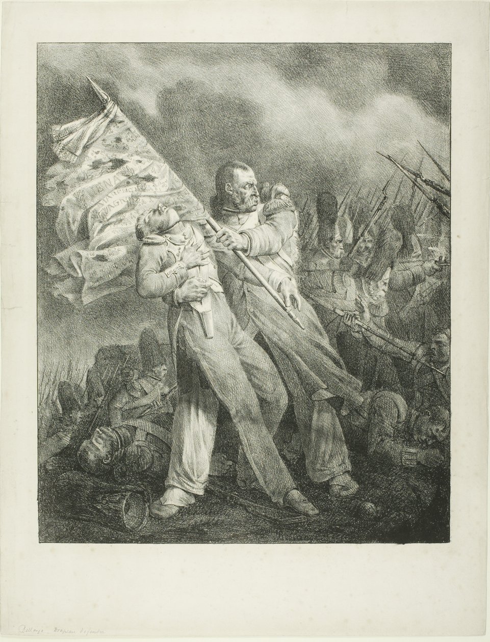 Den sårade fanbäraren av Joseph Louis Hippolyte Bellange