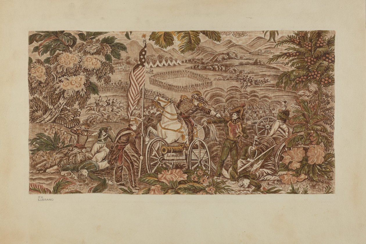 Historisk tryckt textil, ca. 1939. av Joseph Lubrano